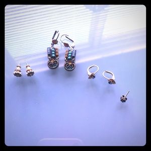 Earring set- all pieces are gold with real stones